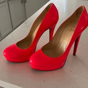 Christian Louboutin 140 mm patent leather Bianca pumps
